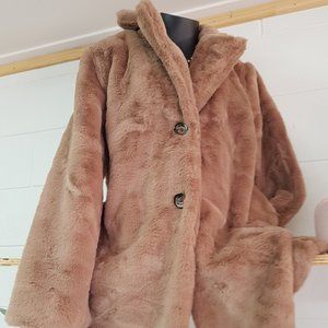 Brown Faux Fur Womens Coat